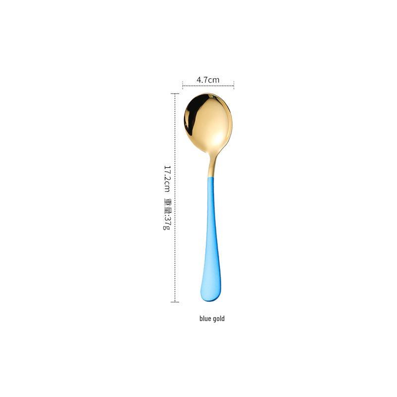 1010 Stainless Steel Titanium-Plated Multifunctional Spoon: Ideal for Desserts, Coffee, Soup, Kids, Household, or Hotel Use