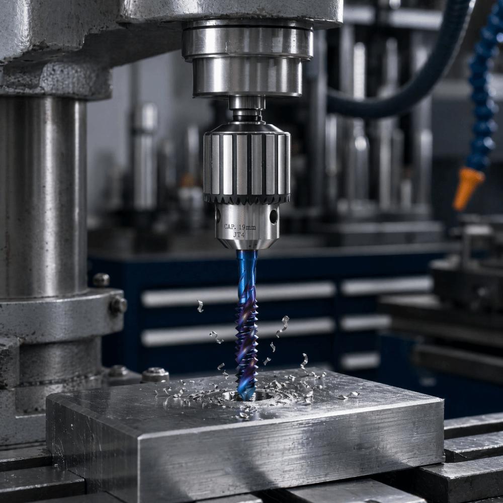 6pcs Blue Coated Tapping Drill Bit Titanium Coated Spiral Flute Tap Set Machine Tap Bit For Metal