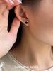 Su Chuang S925 Sterling Silver Black Agate Stud Earrings - Elegant French Style for Women