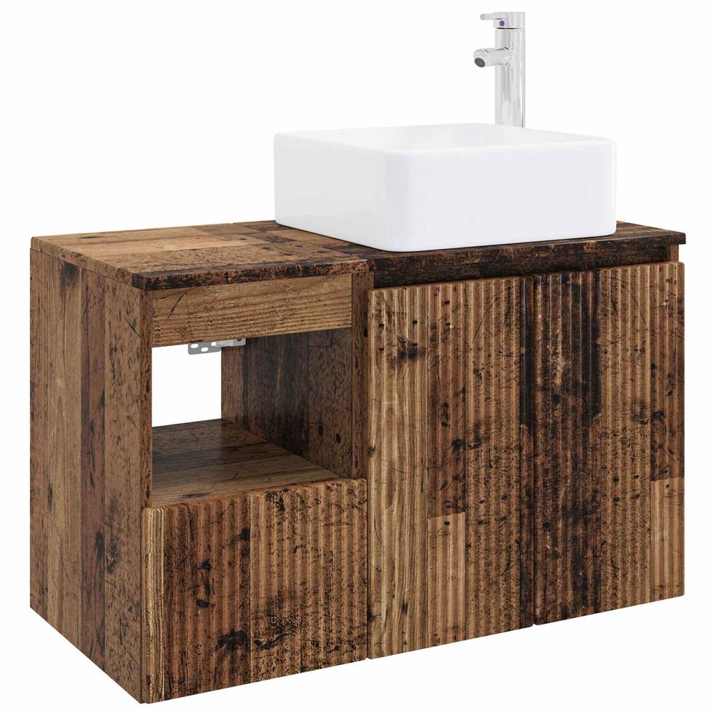 Bathroom Furniture Set 2 pcs Reclaimed Wood Engineered Wood
