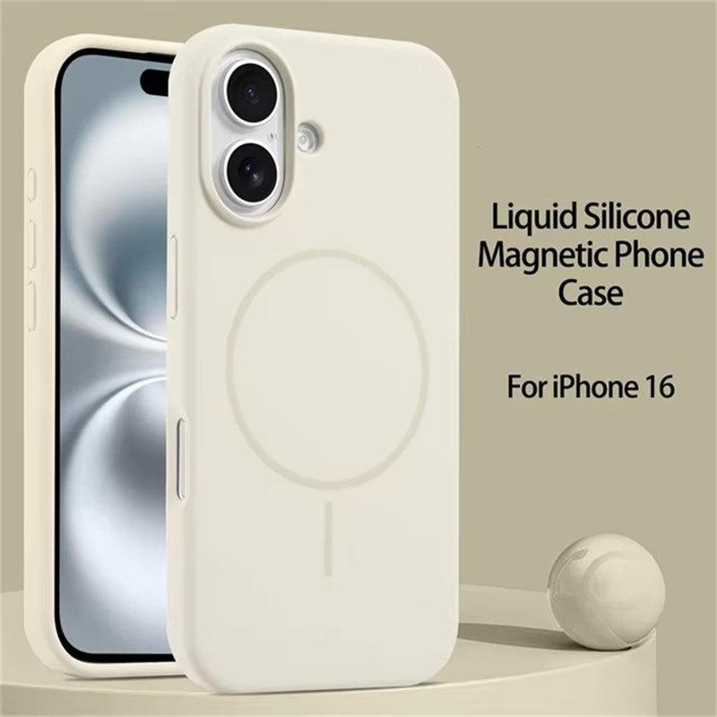 Luxury Original Liquid Silicone For Magsafe Case For iPhone 16 Plus 15 14 13 12 Pro Max Magnetic Wireless Charging Soft Cover