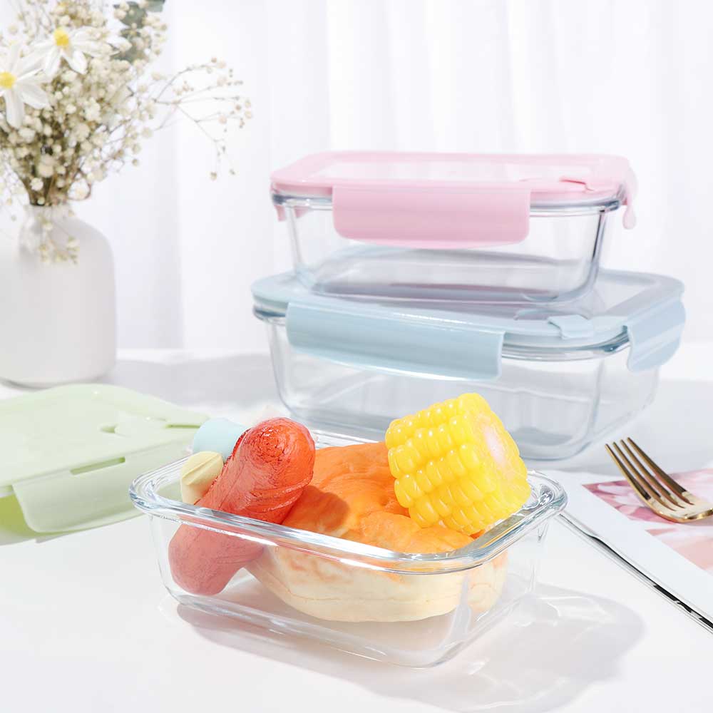 Buy Dishwasher Glass Lunch Box Airtight Lid Container Microwave Oven