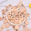 100Pcs Wooden Alphabet Scrabble Tiles Black Letters & Numbers Digital Puzzle