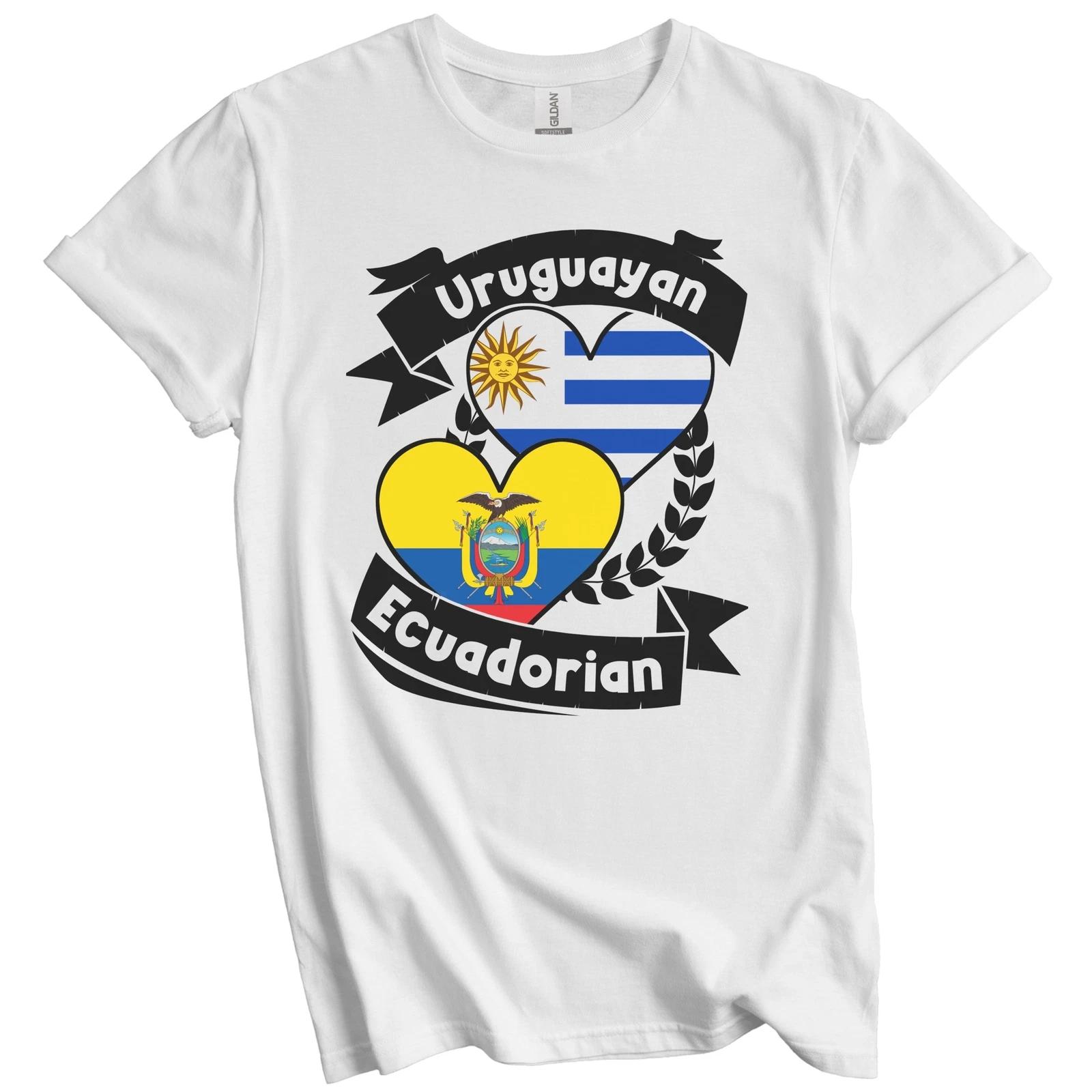 Uruguayan Ecuadorian Heart Flags Uruguay Ecuador T-Shirt S