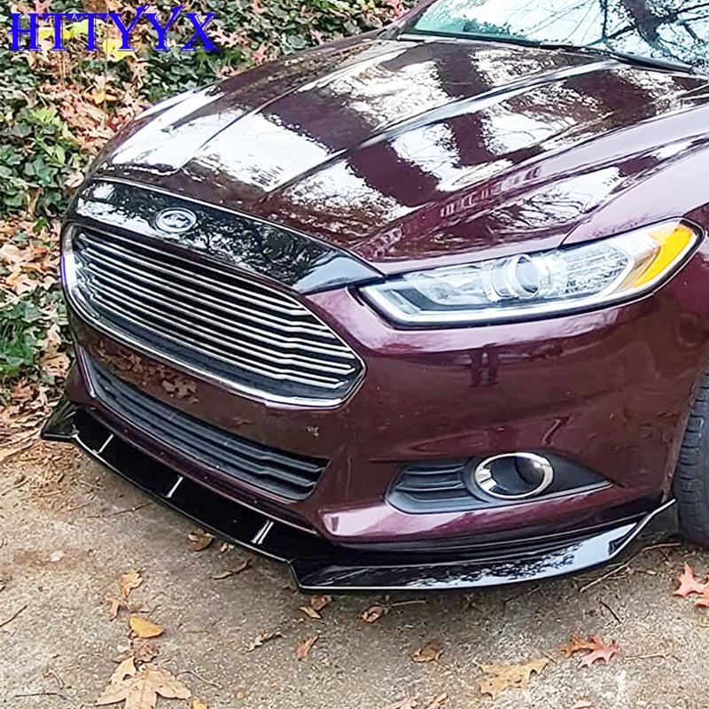 HTTYYX Lesklý černý přední nárazník auta Splitter Lip Diffuser Body Kit Spoiler Guard Pro Ford Mondeo Fusion 2013 2014 2015 2016
