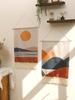 Boho Macrame Wall Tapestry Mountain Sunrise And Sunset Home Decoration Tapestry Wall Hanging Room Decors Aesthetic Wall Decor