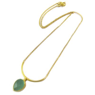 [P2305] - Gold-plated Artisanal Necklace 'Princesse Ottomane' Golden Green
