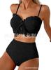 New high waist belly bikini split swimsuit high elastic swimsuit