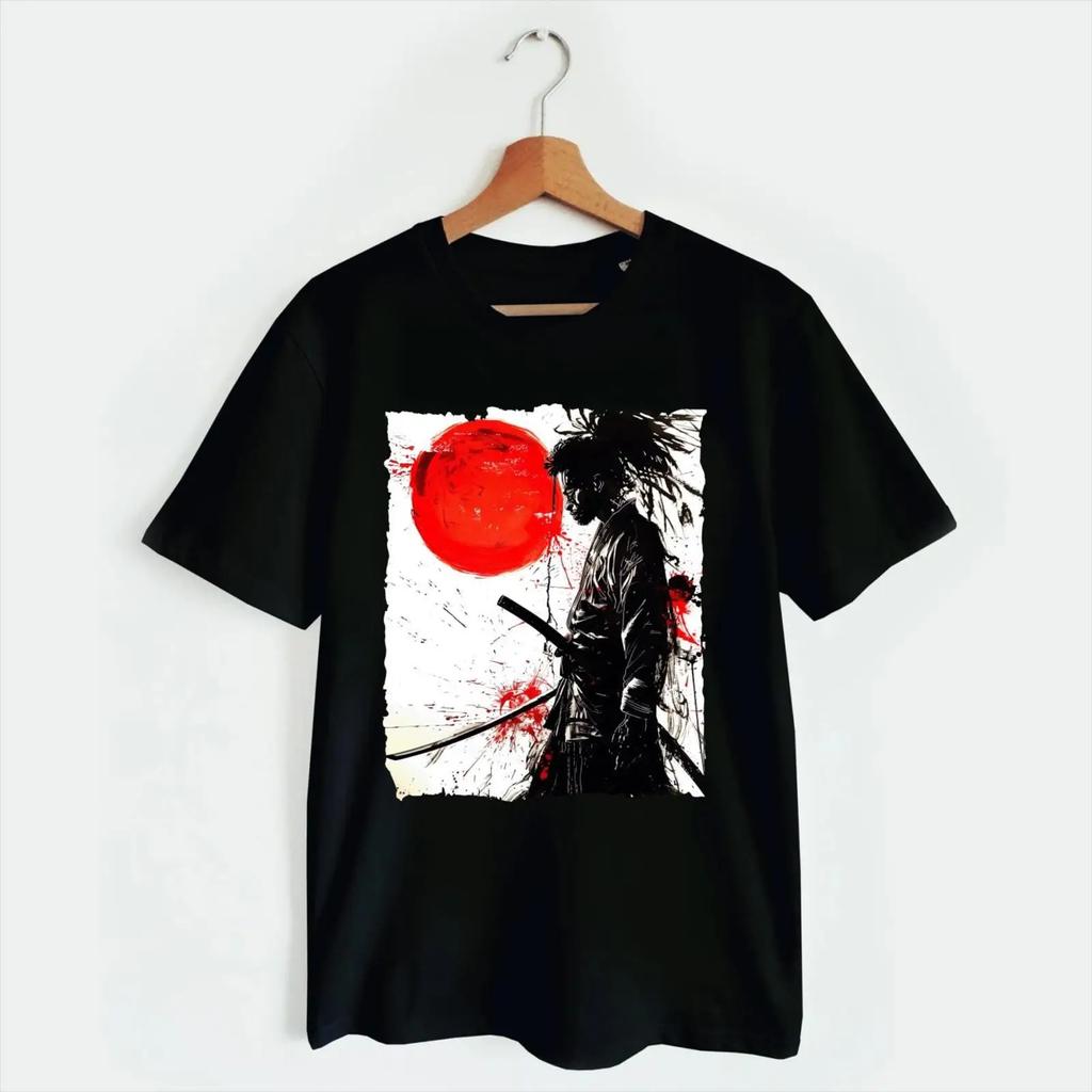 Afro Samurai T Shirt Vintage Retro Style Japanese Art Sumi E Ink Vintage Stretched Breathable Casual Unisex Comfortable