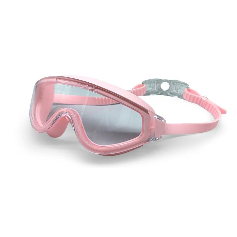 Fashionable Women's Swimming Goggles, Waterproof, Anti-fog, Large Frame, High-definition Goggles, Swimming Glasses with Earplugs, One-piece Adult