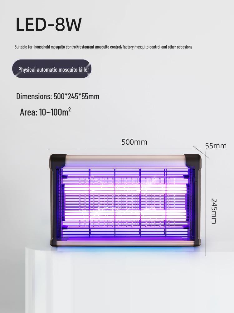 Outdoor LED Mosquito Fly Trap Lamp - Hanging Vertical Pest Control for Restaurants, Workshops, and Farms