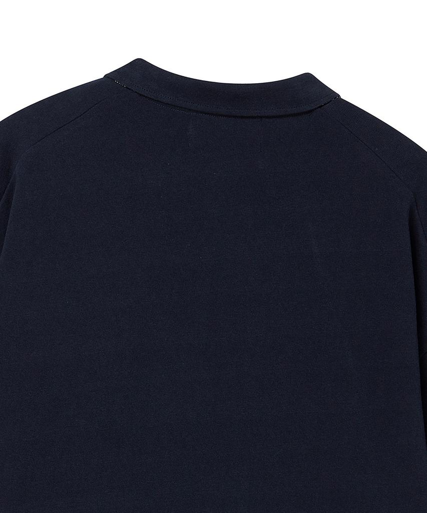 BEYOND CLOSET [Collection Line] Bandana Patch Detail Pique T-Shirt Navy