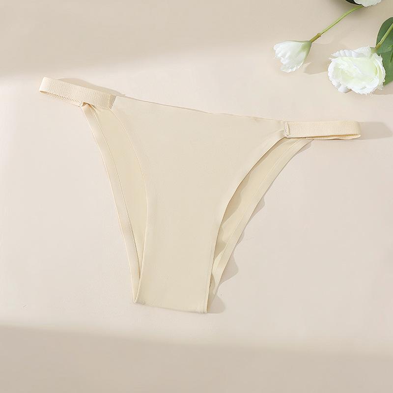 Women Sexy Ice Silk Panties Low-waist Seamless G String Lingerie Solid Half Hip Underwear