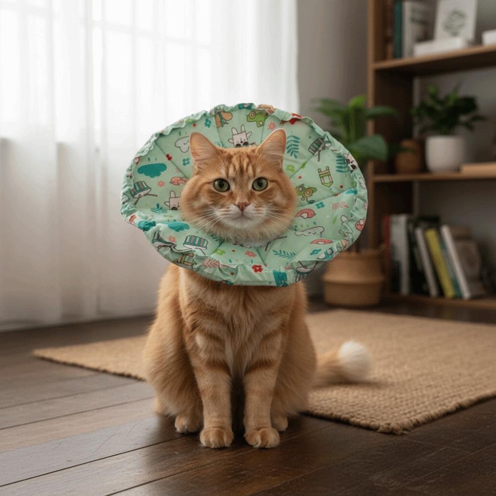 Anti Biting Pet Protective Cone Collar Cartoon Pattern Anti-licking Collar  Neck Recovery