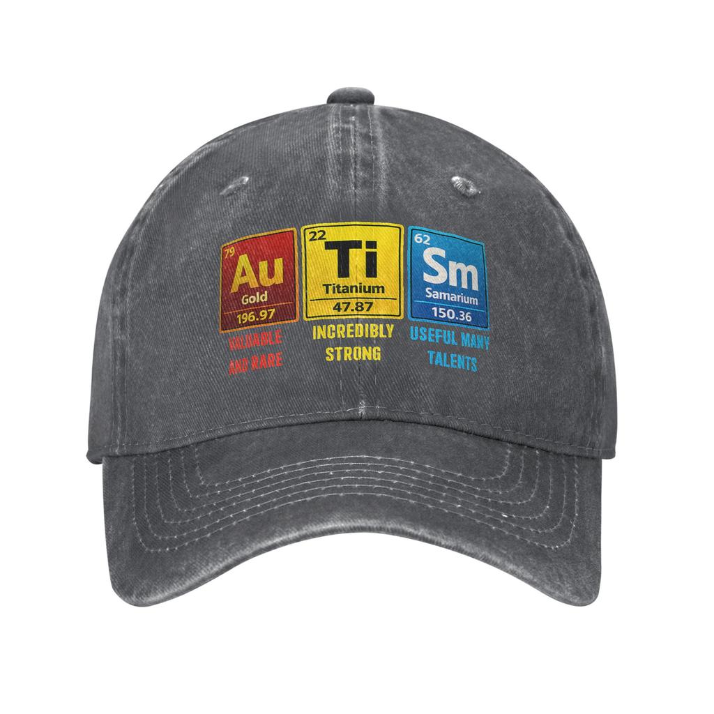 Autism EleUnisexts Periodic Table Awareness ASD Fashion Baseball Cap Hats Visor Protection Snapback Cotton tops gorras