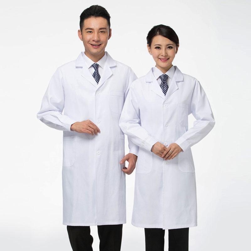 Clothes Work Doctor Nurse White Long Sleeves Men And Women In A Variety Of Sizes