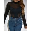 Women Sexy Long Sleeve One-Piece Top Women's Clothing Long Sleeves Silm Fishbone Jumpsuit