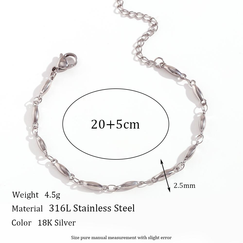 Tarnish Free Waterproof Handmade Long Beads Chain Necklaces Bracelets Anklets Waist Chain Stainless Steel Jewelry For Women