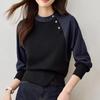 Autumn Casual Patchwork Shirt Loose Blouses Women Simple Blouse Long Sleeve