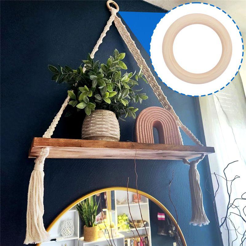 Feb.30 Pack Unfinished Wooden Rings Natural 4 Inch Wood Craft Rings For DIY Crafts, Jewelry Making, Macrame & Home Decor