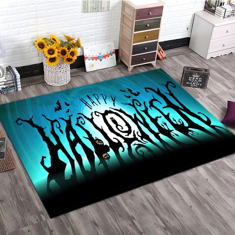 1 Stück Halloween-Thema Teppich - Heimdekoration Teppich für Wohnzimmer Schlafzimmer Bodenbelag Computerstuhl Bereichsteppich