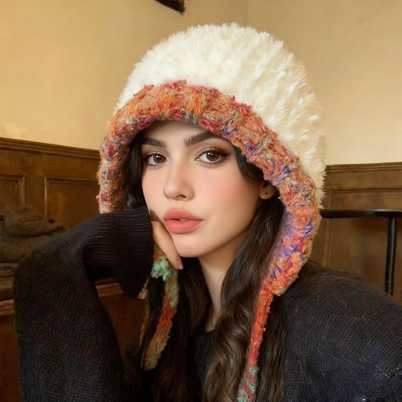 Fashion Hat Bucket Hat for Women Winter Pullover Hat Warm Earmuffs Bucket Hat Cold-Proof Panama Cap