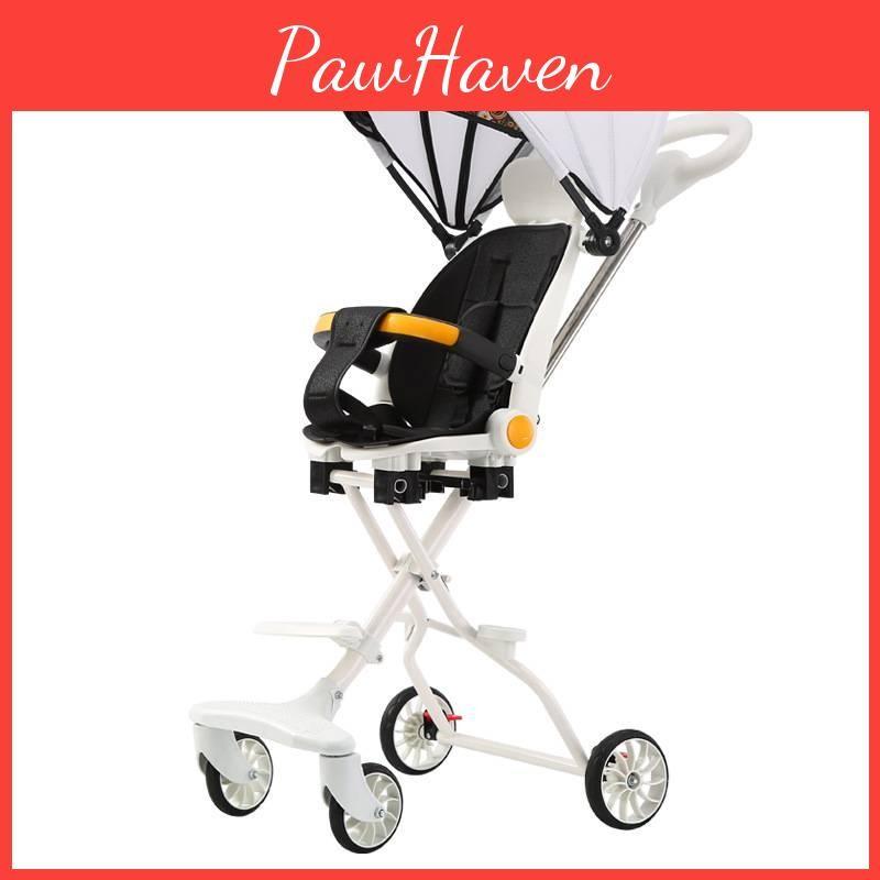 Ultra Stroller Kids Lightweight Foldable Convertible Seat One Button Rotation
