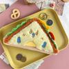 Korean Style Plush Coin Purse & Keychain - Breakfast Food Design, Large Capacity Pencil Case, Portable Storage Bag
