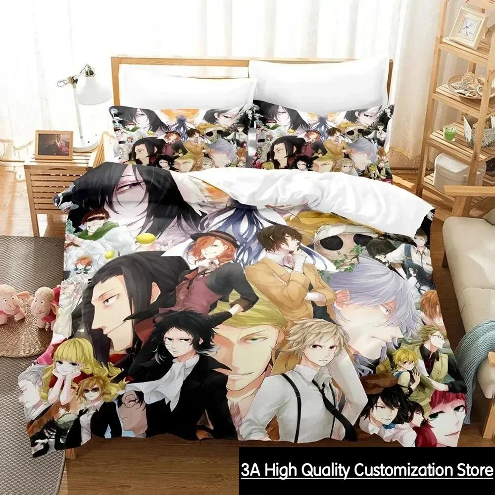 Anime Bungo Stray Dogs Bedding Set Boys Girls Twin Queen King Size Duvet Cover Pillowcase Bed boys Adult Home Textileextile