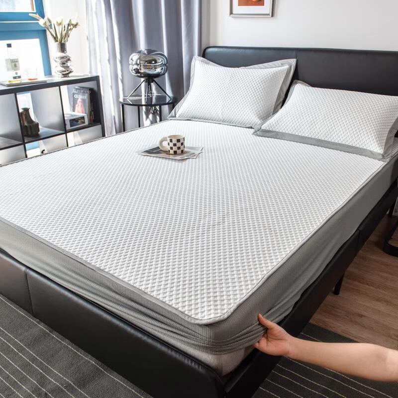 JINGRUIXIANG Cooling Ice Silk Fitted Sheet 3-Piece Set