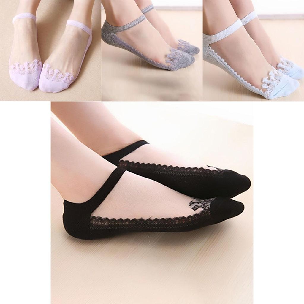 Elegant Women Colors Sexy Ultra-thin Elastic Silky Short Silk Lace Invisible Socks Ideal For Any Occasion