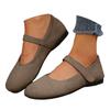 Flat Retro Fashion Shoes Fairy Shoes One Word Shallow Mouth Small Leather Shoes With Skirt Flat Open Toe Shoes For Women Dressy