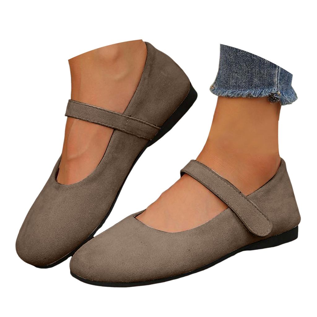 Flat Retro Fashion Shoes Fairy Shoes One Word Shallow Mouth Small Leather Shoes With Skirt Flat Open Toe Shoes For Women Dressy