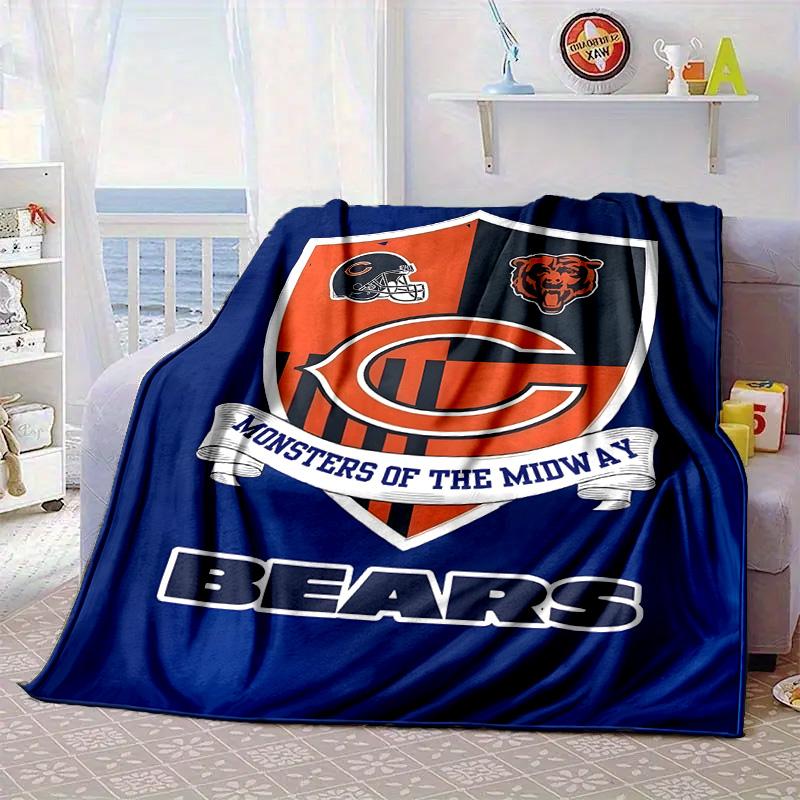 Chicago Bears Portable Blanket/Soft Blanket Bedding Blanket Suitable for Travel Camping Living Rooms Offices Sofas Fan Gifts