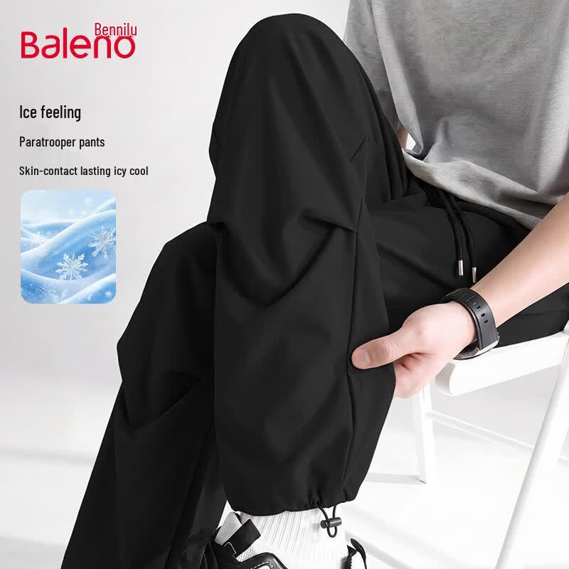Baleno Men s Summer Ice Silk Loose Cargo Pants 3XL