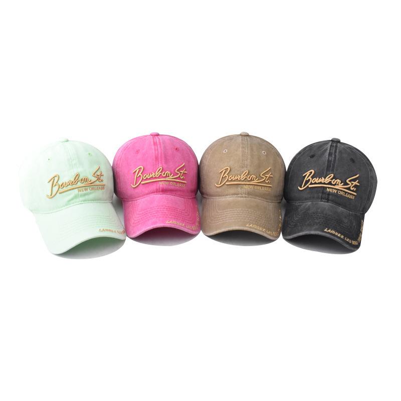 Cotton Washed Old Large Letter Embroidered Baseball Cap Men's and Women's Outdoor Three-dimensional English Cap