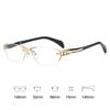 Square Rimless Belt Legs Reading Glasses Frame for Men Women Luxury Brand  Business Presbyopia Eyeglasses Prescription Eyewear