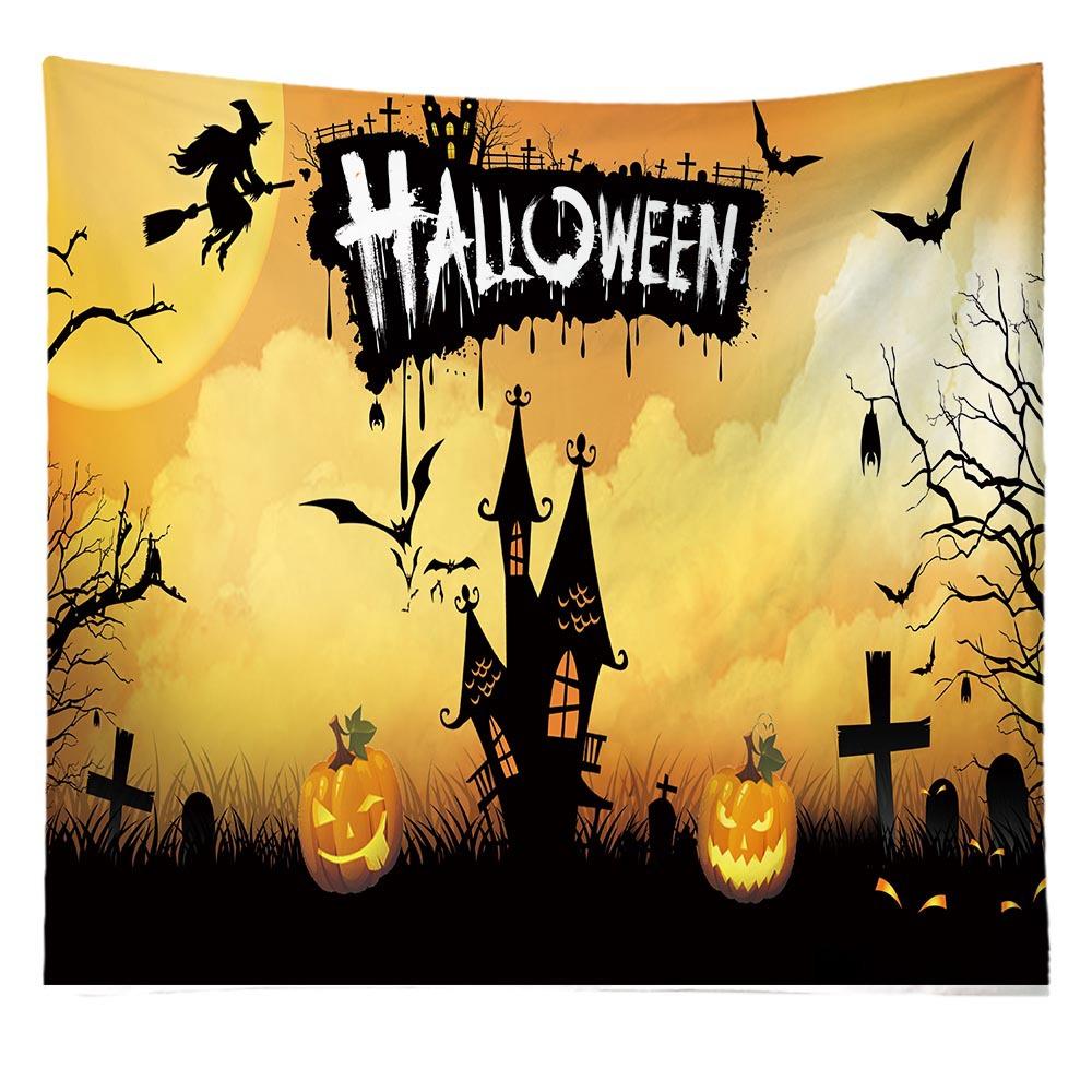 Home decoration halloween ghost print tapestry wall hanging European and American ins halloween decoration 230x180cm tapiz
