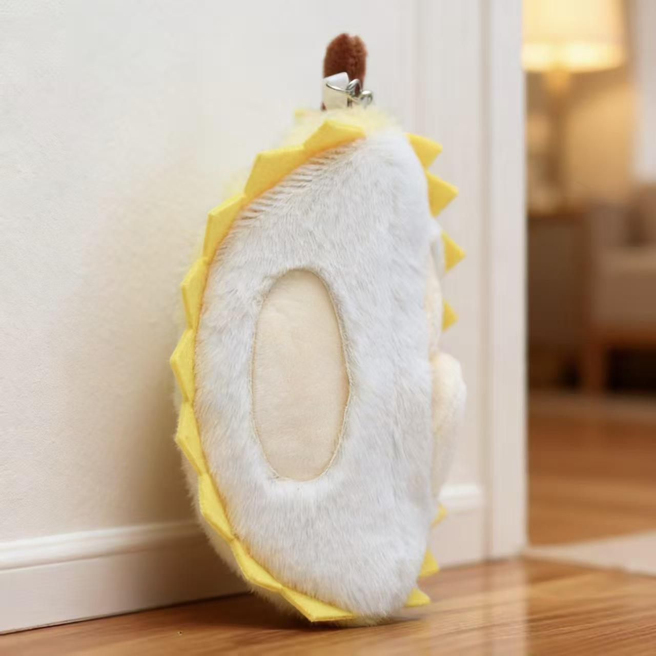

Cute Durian Cartoon Plush Keychain - Couple Bag Charm & Baby Doll Pendant Regular Chain ~13cm