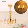 1:12 Miniature LED Golden Light Mini Home Table Lamp Model  Doll House Accessories
