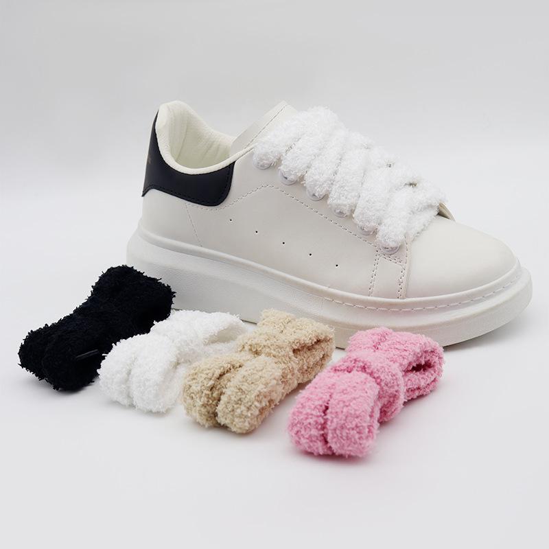 Cordones de Zapatilla de Patinar de Felpa de 1,5 cm - Lindos, Modernos, Anchos, Planos para Zapatillas de Lona Casuales