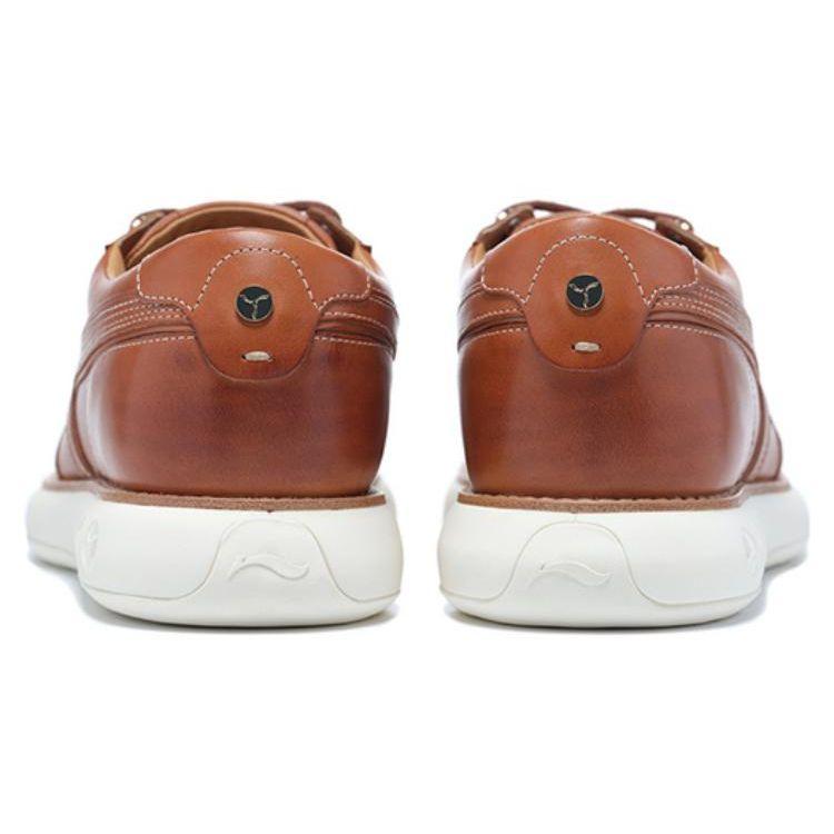 Li-Ning 1990 Commuting Thick Sole Lace-Up Shock Absorbing Non-Slip Wear-Resistant Low-Top Sports Casual Shoes Women Sneakers Brown ALLS027-2