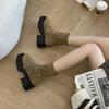 Brown British platform Martin boots women's summer 2025 new small slim retro western short boots