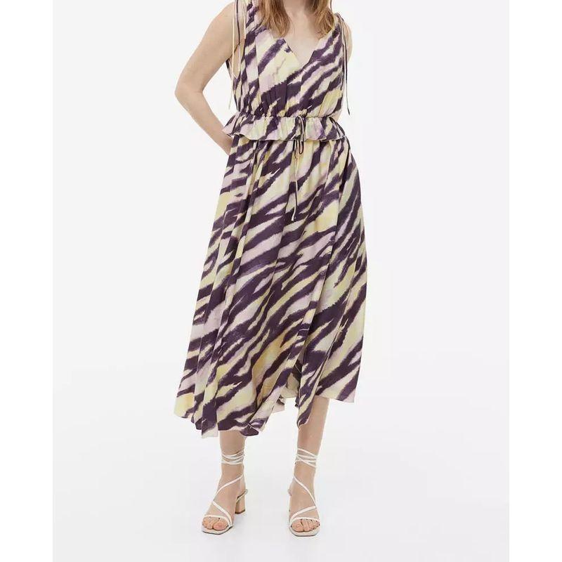 

Foreign Trade Order H Home Summer New Abstract Pattern Tiramisu Cake Front and Rear Double V Strap Nylon Jumpsuit Long dress Color XL