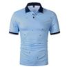 Shanggu Men's American Style Color Block Lapel Short Sleeve Printed Polo Shirt