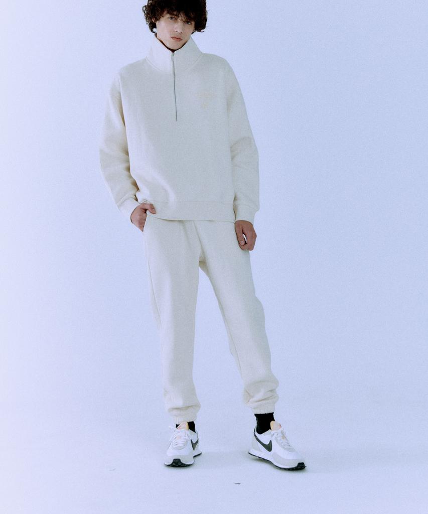 FANGOH F-Logo Embroidered Jogger Pants Cream