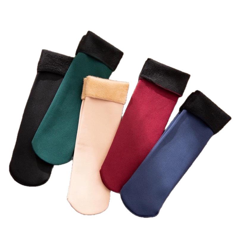Autumn/Winter Plus Velvet Thick Snow & Floor Socks - Mid-Calf, Warm, Cold-Proof, Casual Home Wear
