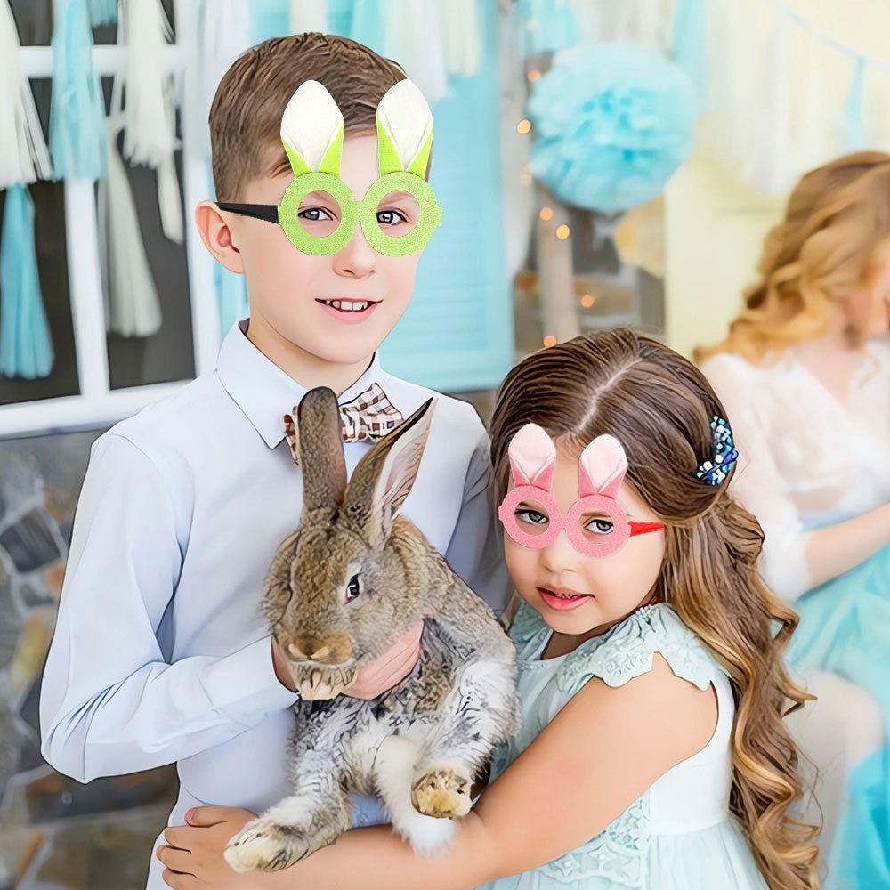 Cute Easter Glasses Frame Plush Costume Eyeglasses Easter Bunny Ears Glasses  Adults and Children