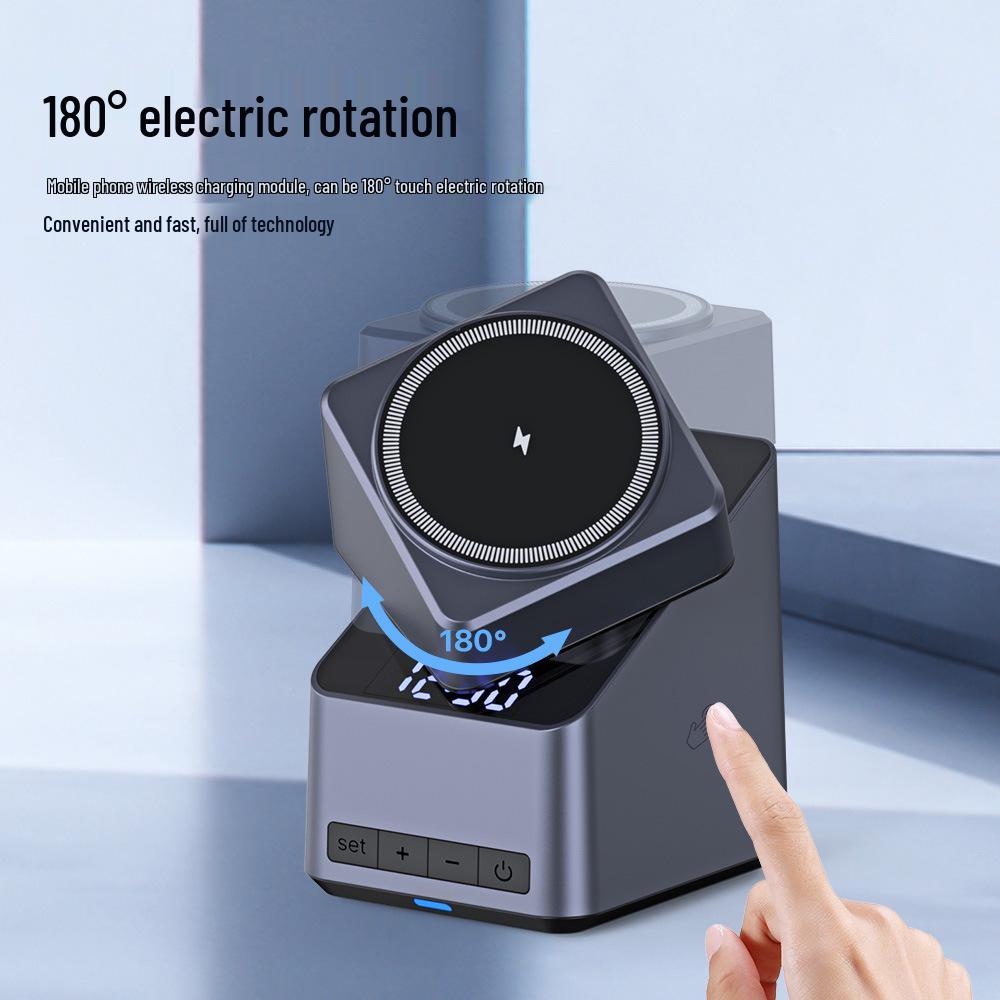 Magnetic 4-in-1 Wireless Charger with Auto-Rotate for Apple Devices, 15W Base