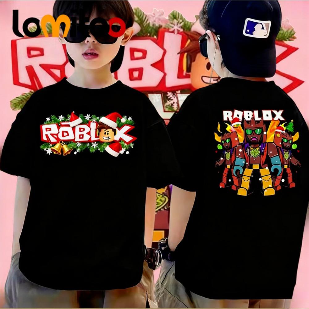 Christmas boy and girl roblox prints cute soft T-shirts